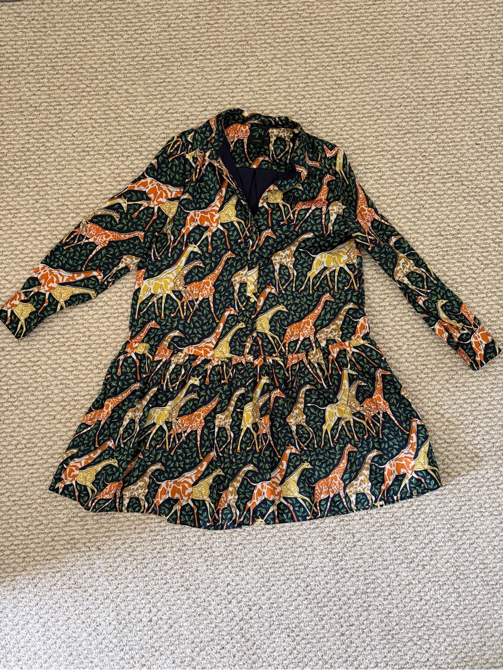 LIKE NEW J. Crew Navy Dress with Giraffe Print SIZE SMALL
